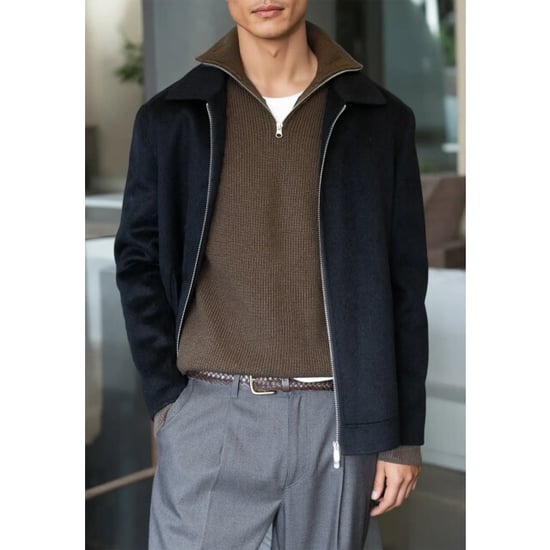 Ciszere Reuben knitted half zip mocha brown - Image 1
