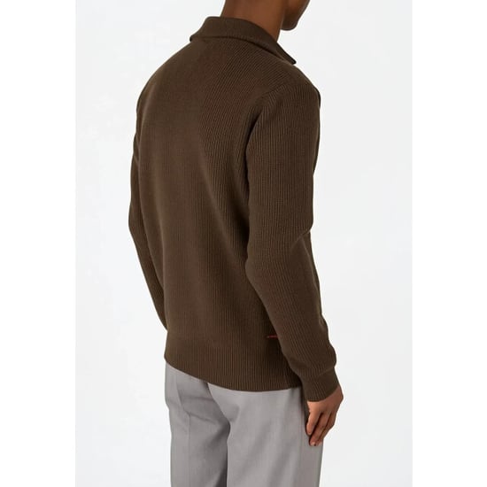 Ciszere Reuben knitted half zip mocha brown - Image 3