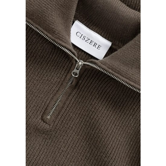 Ciszere Reuben knitted half zip mocha brown - Image 5