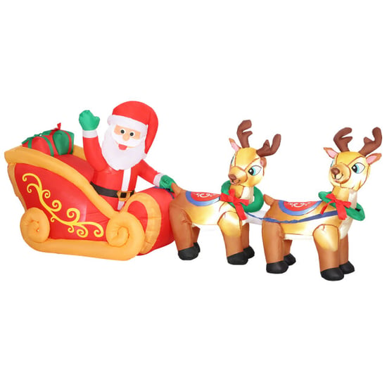4goodz Opblaasbare kerstman met slee en rendieren met led-verlichting - Image 1