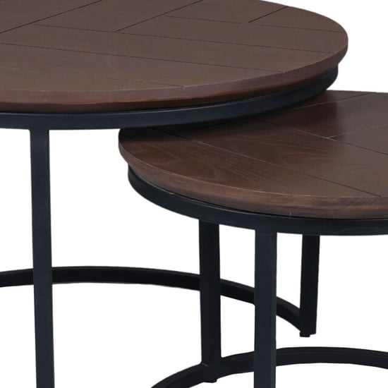 Starfurn salontafel otik walnut oak 70 cm set van 2 - Image 1