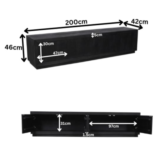 Starfurn tv meubel brussel black 200 cm - Image 6