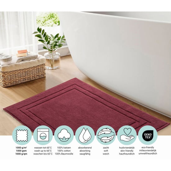 DoubleDry Hotel badmat 50 x 80 cm – 100% katoen – zacht en absorberend – - Image 4