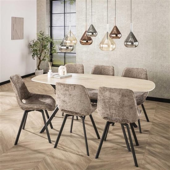 Hoyz stoel swivel rich champagne set van 4 - Image 2