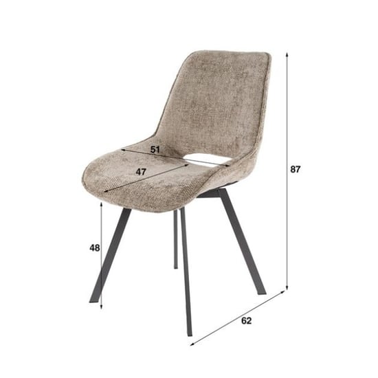 Hoyz stoel swivel rich champagne set van 4 - Image 6