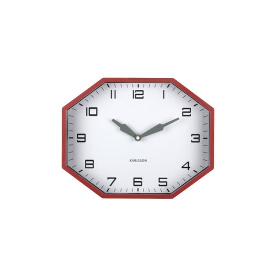 Karlsson wandklok modern factory octagon ochre red & jungle green - Image 4