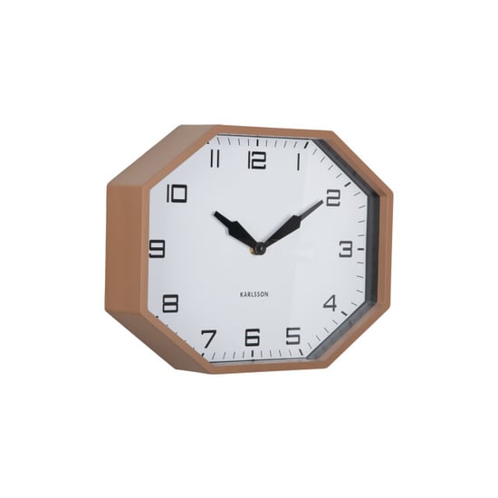 Karlsson wandklok modern factory octagon mocha brown & black - Image 1