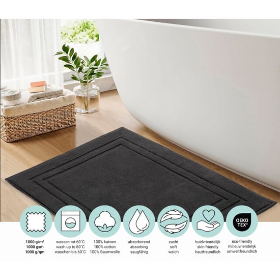 DoubleDry Hotel badmat 50 x 80 cm – 100% katoen – zacht en absorberend – - Image 2