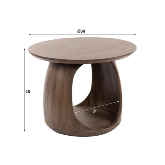 Hoyz bijzettafel flow solid m massief acacia glaze brown - Image 2