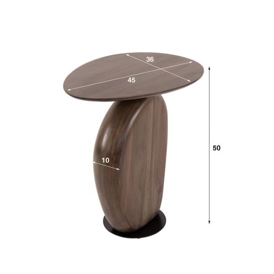 Hoyz bijzettafel art solid massief acacia glaze brown - Image 2