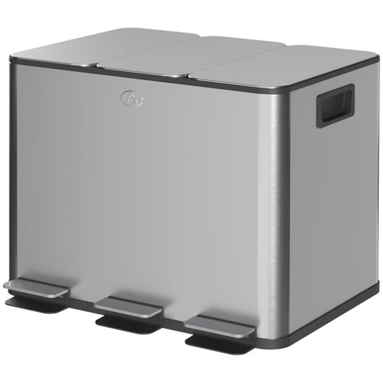 Homcom Pedaalemmer afvalscheiding 3 x 20l geurfilter soft-close emmers - Image 1