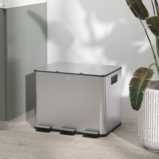 Homcom Pedaalemmer afvalscheiding 3 x 20l geurfilter soft-close emmers - Image 2