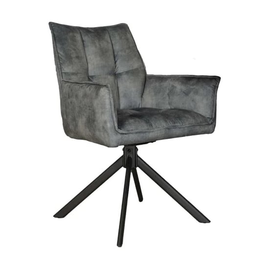 Starfurn eetkamerstoel dani velvet blue met armleuning set van 2 - Image 4