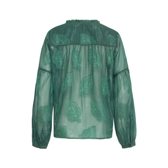 Smashed Lemon 24698 chiffon jacquard v-hals top met bladmotief | - Image 3