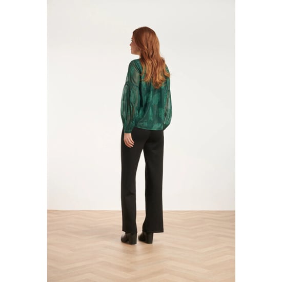 Smashed Lemon 24698 chiffon jacquard v-hals top met bladmotief | - Image 4
