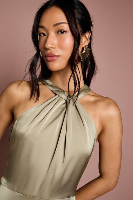 Coast Honoured Twist Halterneck Satin Maxi Bridesmaid Dress - Image 4