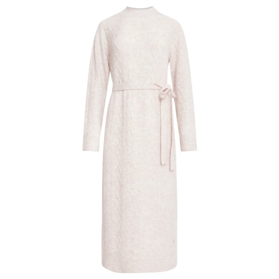 Smashed Lemon 24631 beige e gebreide midi jurk met kabelstructuur | - Image 2
