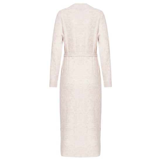 Smashed Lemon 24631 beige e gebreide midi jurk met kabelstructuur | - Image 6