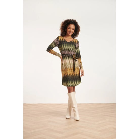 Smashed Lemon 24646 multicoloured zigzag jurk | - Image 5