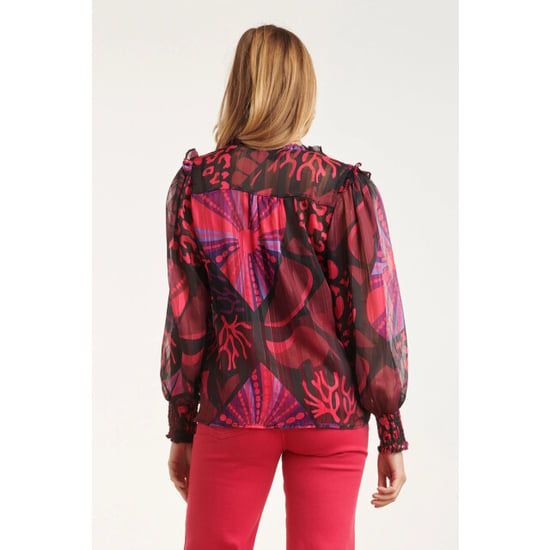 Smashed Lemon 24523 fuchsiapaarse hartjesprint top | - Image 2