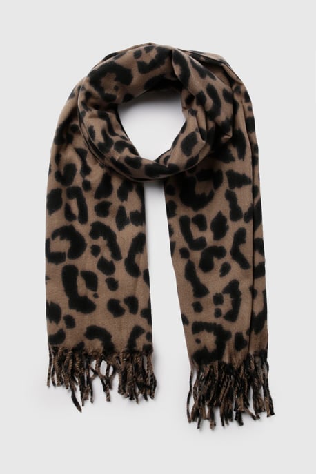 Leopard Tassel Lightweight Blanket Scarf - Image 2
