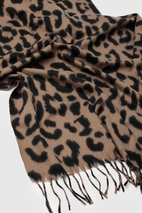 Leopard Tassel Lightweight Blanket Scarf - Image 3