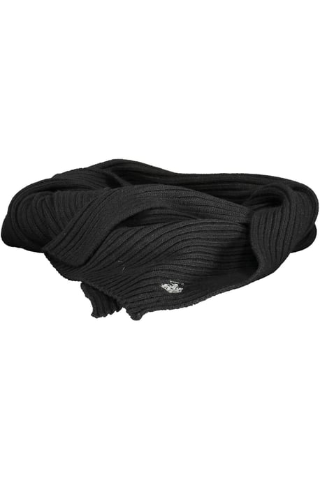 Ribbade stickade halsduken svart - Image 1