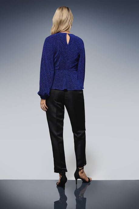DP Luxe Gathered Neckline Sparkle Jersey Top - Image 3