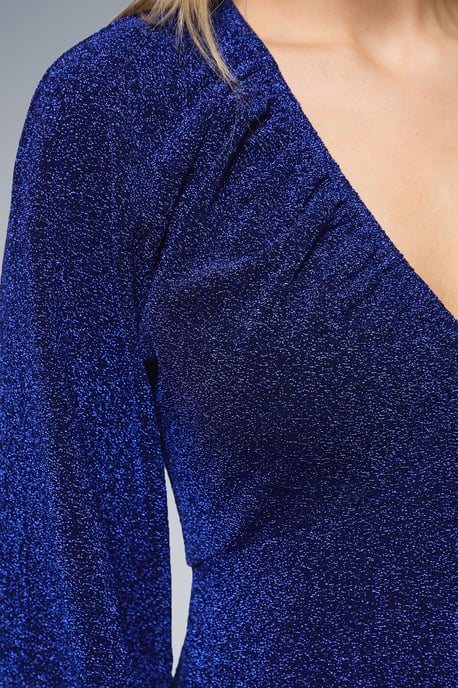 DP Luxe Gathered Neckline Sparkle Jersey Top - Image 5