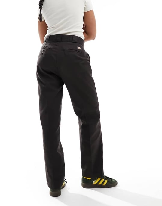Dickies – Elizaville – Mörkbruna byxor med raka ben och medelhög midja - Image 2