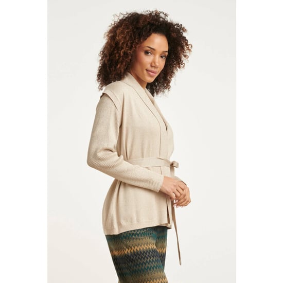 Smashed Lemon 24789 geribde mouwloze cardigan met lurex | - Image 3