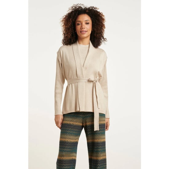 Smashed Lemon 24789 geribde mouwloze cardigan met lurex | - Image 4