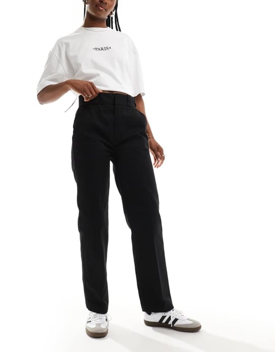 Dickies – Elizaville – Svarta byxor med rak passform - Image 4