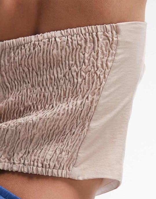 Topshop – Taupefärgad bandeautopp - Image 3