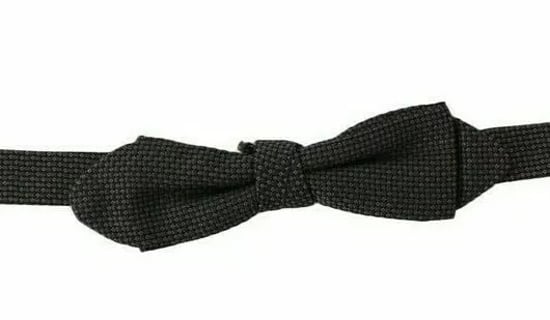 Black Textured Bow Tie - Image 1
