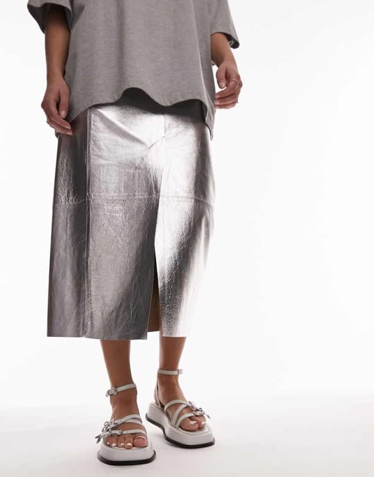 Topshop – Kayla – Vita sandaler i läder med remmar och spänne - Image 3