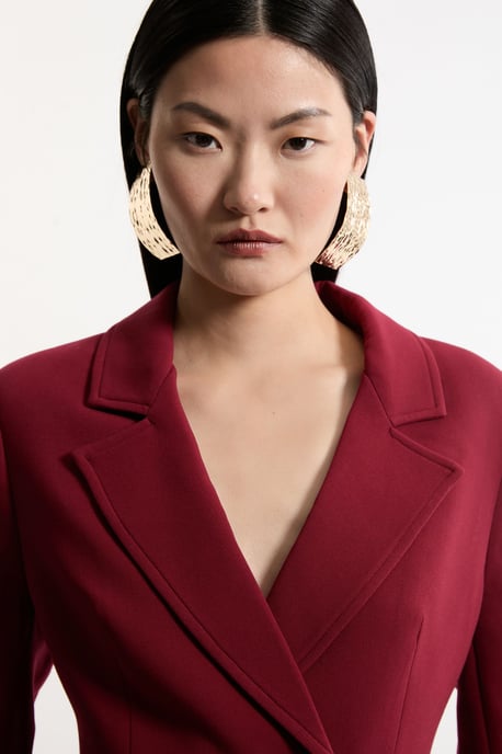 Compact Stretch Essential Tailored Doubled Breasted Blazer - Image 2