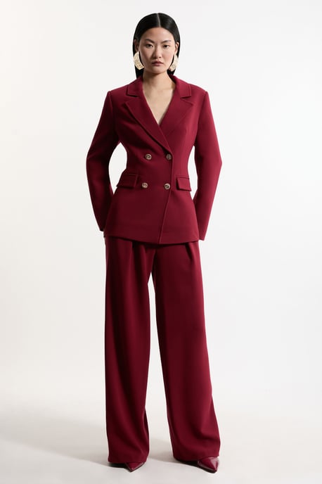 Compact Stretch Essential Tailored Doubled Breasted Blazer - Image 3