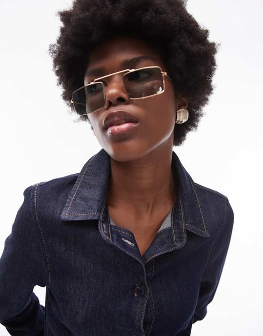 Topshop – Indigofärgad lång denimskjorta med smal passform - Image 3