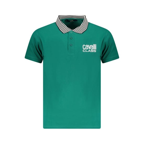 Cavalli Class Groene Katoenen Heren Polo Shirt - Image 1