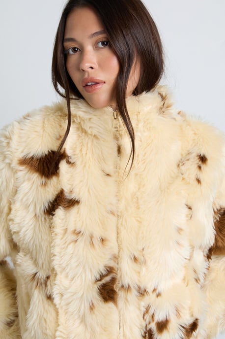 Cow Print Fur Jacket - Image 3