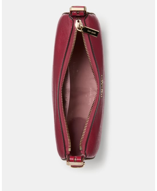 Nova Textured Patent Leather Small Crescent Shoulder Bag - Image 4