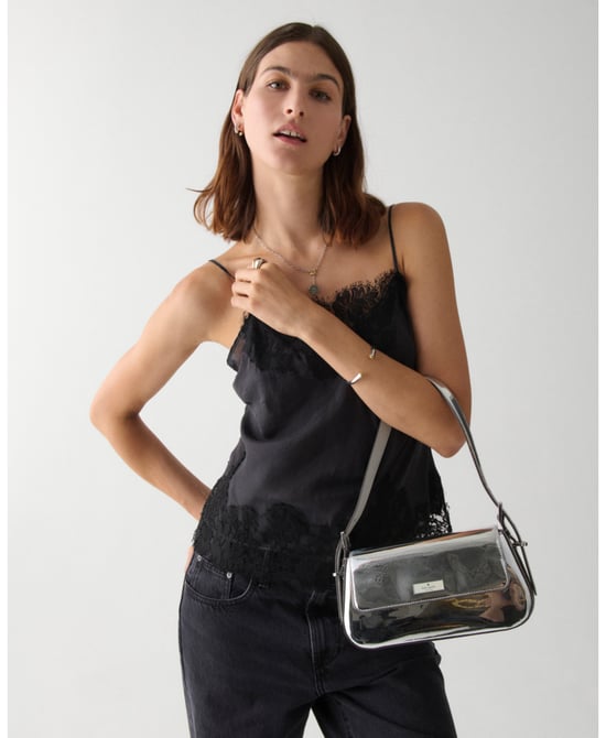 Bridget Mirror Metallic Small Flap Shoulder - Image 2