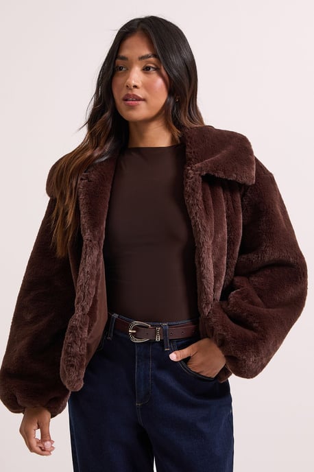 Petite Faux Fur Coat - Image 3
