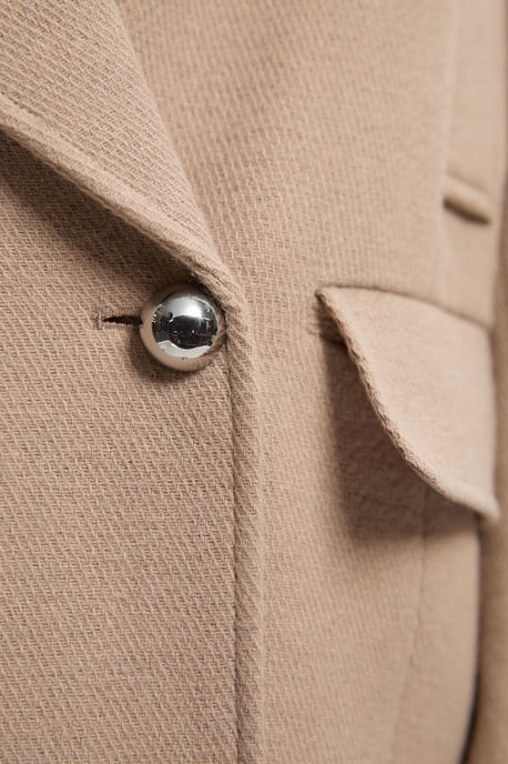 Wool Detachable Knitted Neck Tailored Double Breasted Pea Coat - Image 6