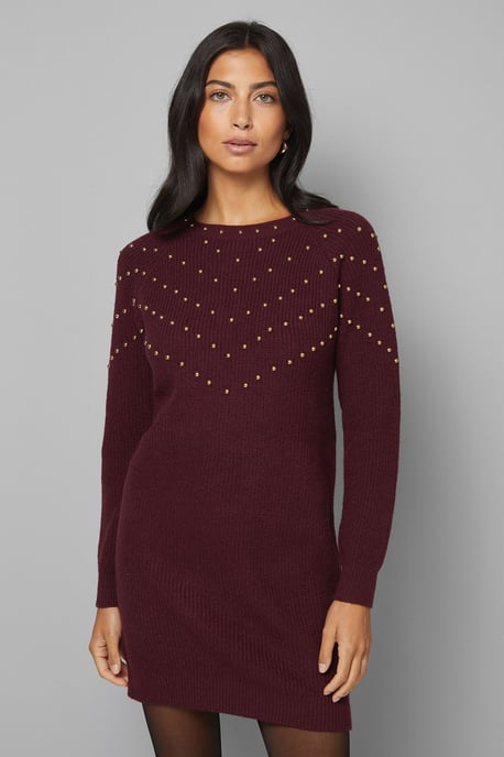 Christmas Stud Tunic Knitted Dress - Image 1