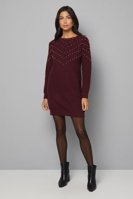 Christmas Stud Tunic Knitted Dress - Image 2