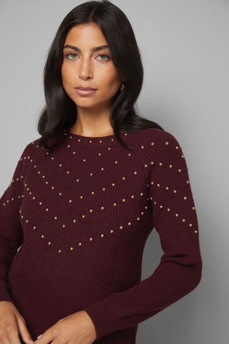 Christmas Stud Tunic Knitted Dress - Image 4