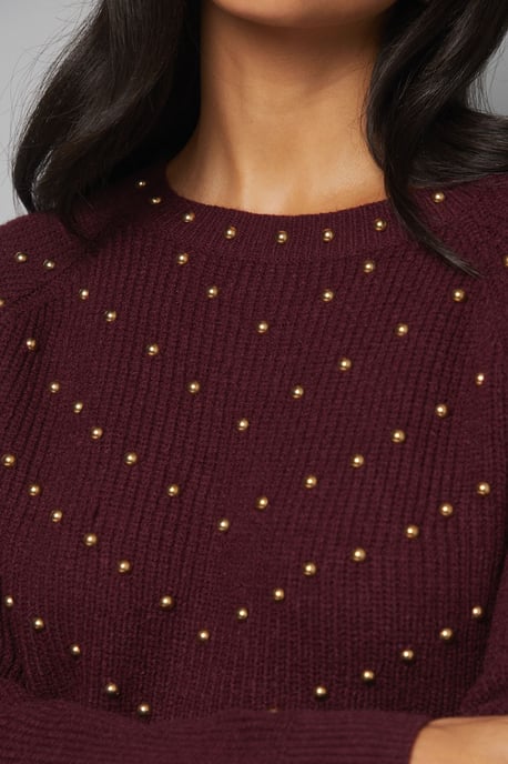 Christmas Stud Tunic Knitted Dress - Image 5