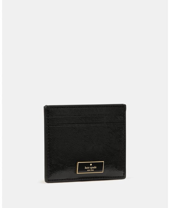 Bridget Crinkle Patent Small Slim Card Holder - Image 2